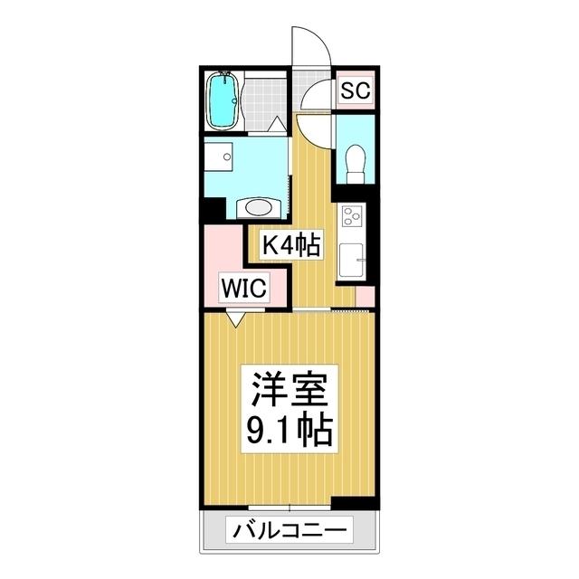 コンフォーティア駒ヶ根III(1K/3階)の間取り写真