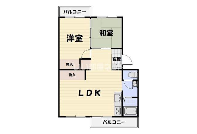 八千代中央レジデンス 1号棟(3LDK/2階)の間取り写真
