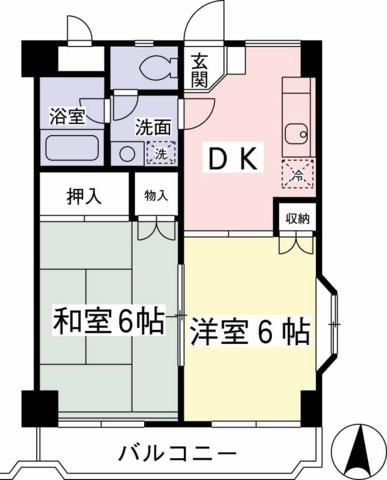 メゾンド・エトワール(2DK/3階)の間取り写真