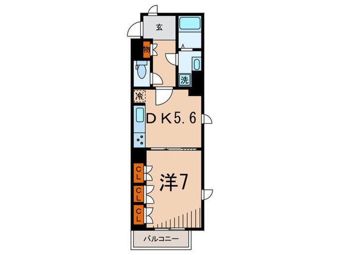 ベルフェリーク西小山(1DK/3階)の間取り写真