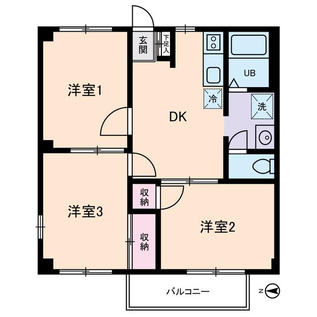 アークス柏の葉(3DK/2階)の間取り写真