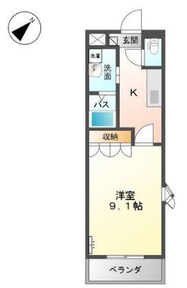 コーポJIN(1K/1階)の間取り写真