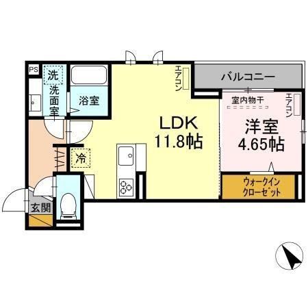 メゾン真砂(1LDK/2階)の間取り写真