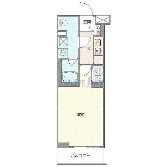 ジェノヴィア 二子新地(1K/2階)の間取り写真