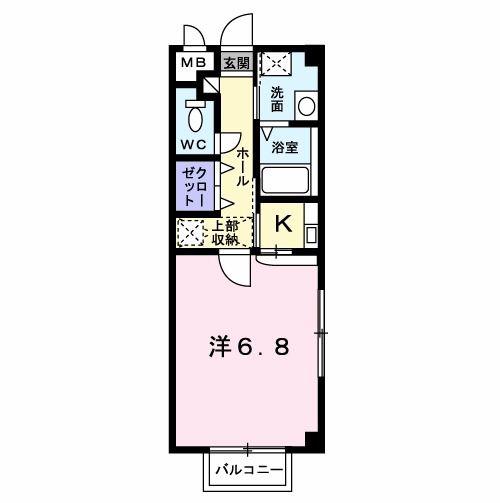 ジュネスパルA(1K/2階)の間取り写真