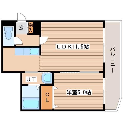 クラリス琴似(1LDK/1階)の間取り写真