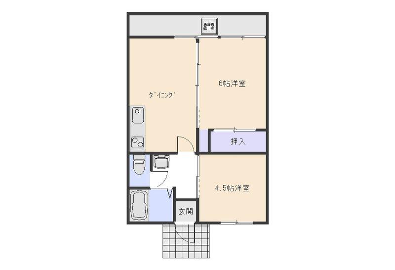 山櫻ハイツ(2DK/1階)の間取り写真