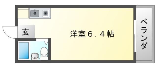 ソサエティ山手(ワンルーム/3階)の間取り写真