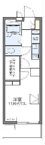 レオパレスグリーンバレー内谷(1K/2階)の間取り写真