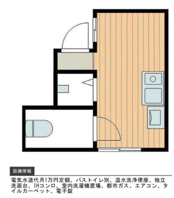 レジデンストーキョー南砂(ワンルーム/1階)の間取り写真