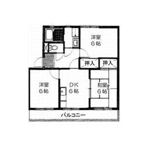 シティ・ナカヤマ B(3DK/1階)の間取り写真