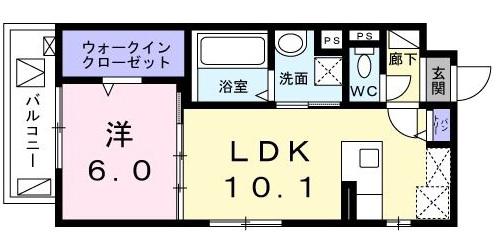 シュガール二子玉川(1LDK/1階)の間取り写真