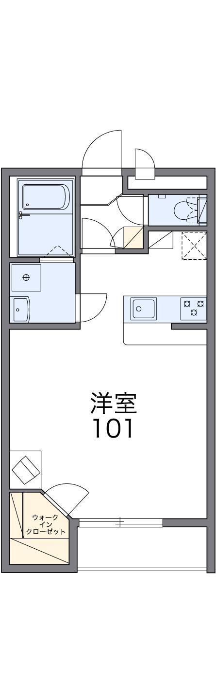 レオパレスビンテック(1K/2階)の間取り写真