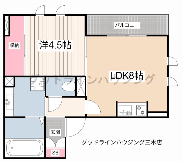 APRICO(1LDK/2階)の間取り写真