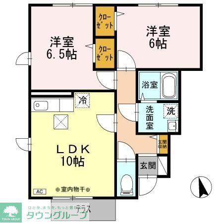 サニーグレイス(2LDK/1階)の間取り写真