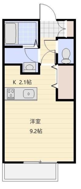 リベライズム(ワンルーム/2階)の間取り写真