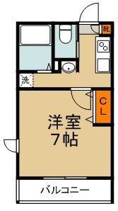 サンルージュ横浜(1K/3階)の間取り写真