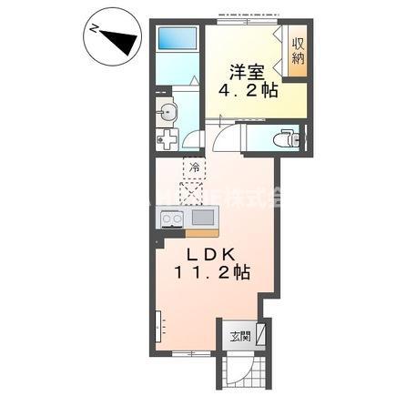 丹波篠山市中野アパート(1LDK/1階)の間取り写真