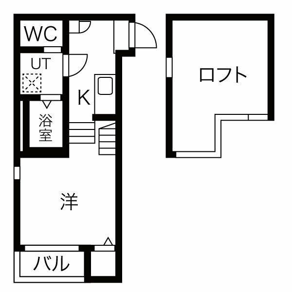 グリュックハイム (1K/1階)の間取り写真