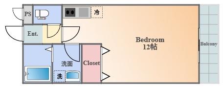 ドルチェ5(ワンルーム/3階)の間取り写真