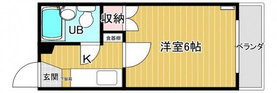 エステート10長束(1K/4階)の間取り写真