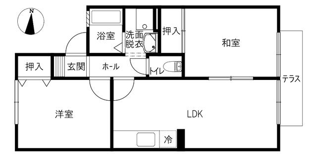 セジュールエスト(2LDK/1階)の間取り写真