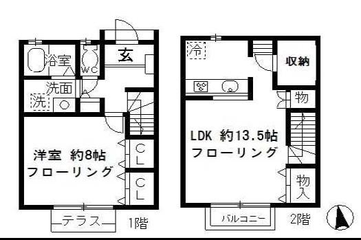 プルミエ葛西(1LDK/1階)の間取り写真