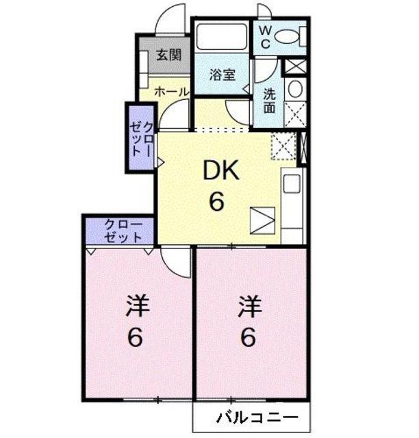 ブレッザ(2DK/1階)の間取り写真