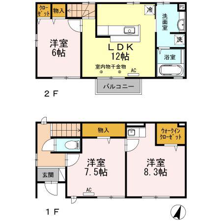 ラシュレ(3LDK/1階)の間取り写真