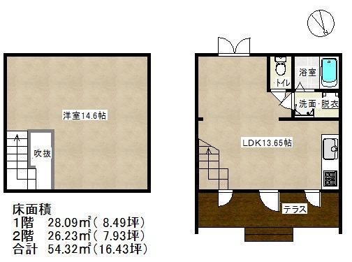 ウッディハウスダルトン(1LDK/1階)の間取り写真