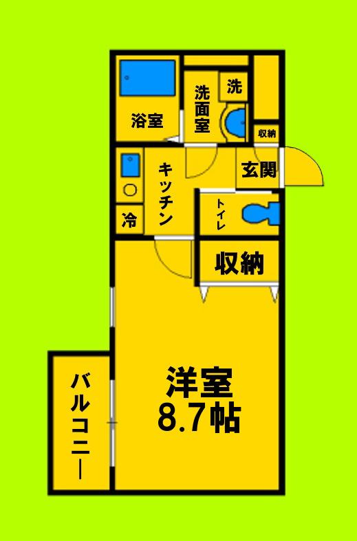 シエテ南塚口(1K/4階)の間取り写真