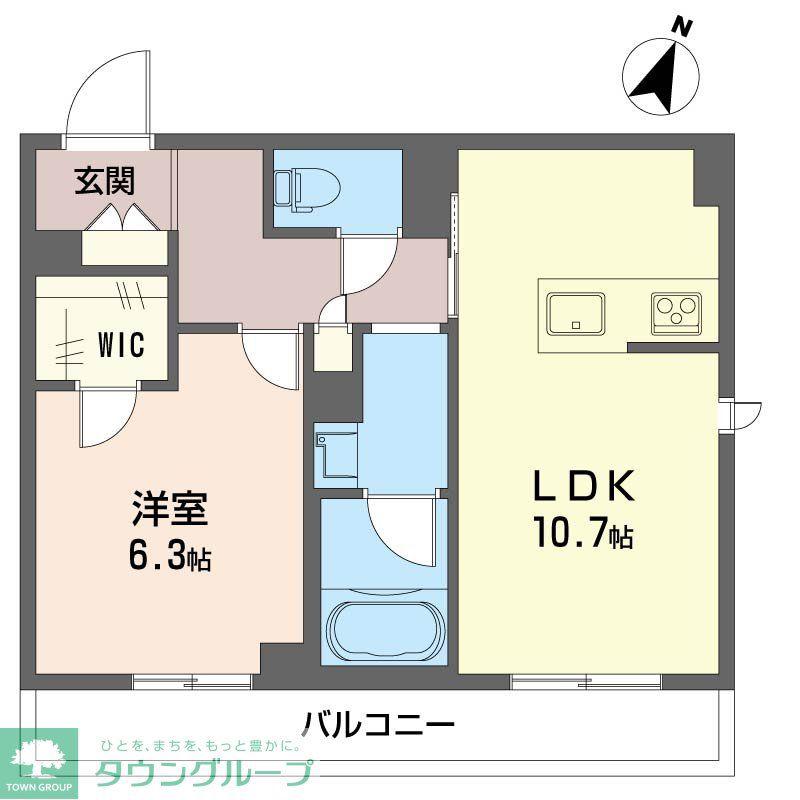エクラージュ湘南(1LDK/2階)の間取り写真