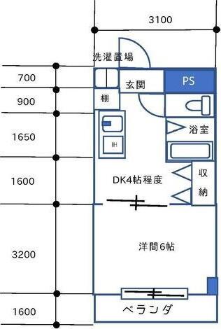 ランドビル本陣(1K/10階)の間取り写真