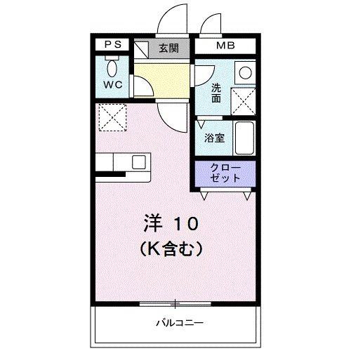 アルドーレ(ワンルーム/2階)の間取り写真