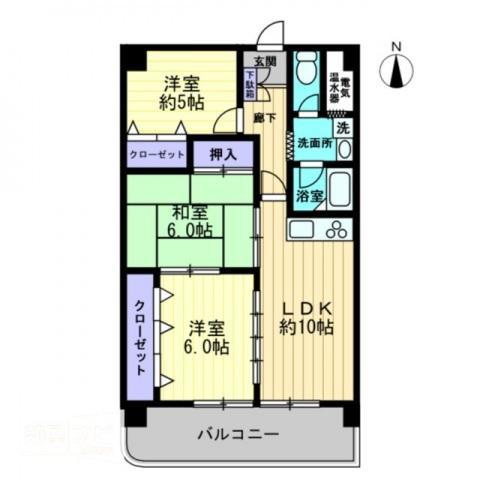 クリスタルパレス(3LDK/2階)の間取り写真