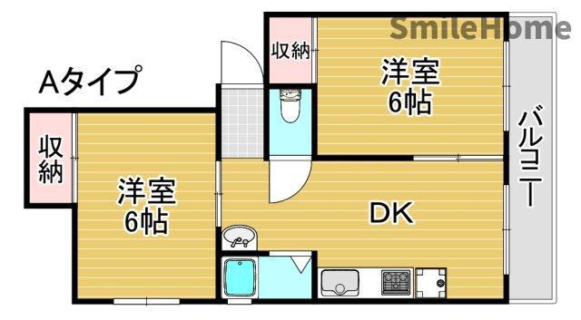 石神マンション(2DK/2階)の間取り写真
