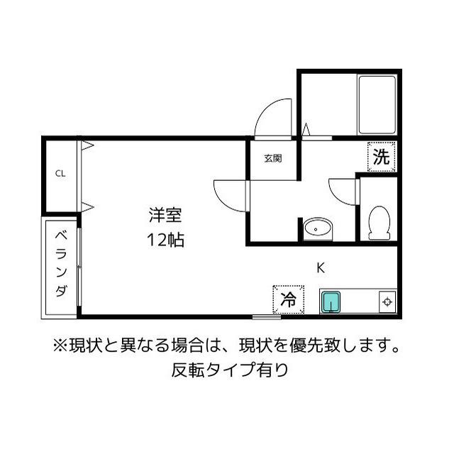 プライムコート(ワンルーム/1階)の間取り写真