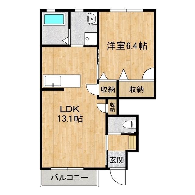 カーサ・ヴェルデ(1LDK/1階)の間取り写真