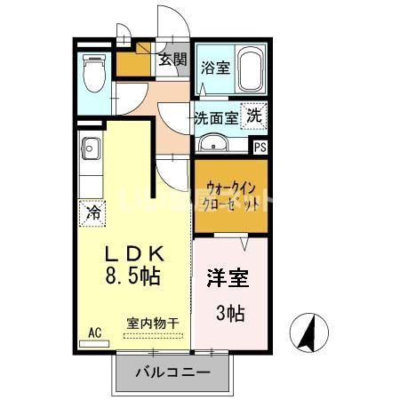 イルマーレ(1LDK/2階)の間取り写真
