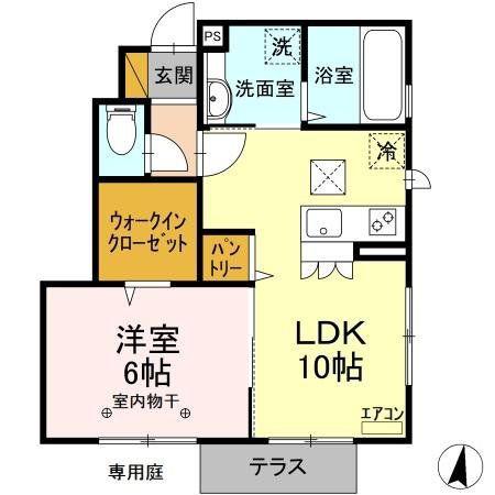 サンモール(1LDK/1階)の間取り写真