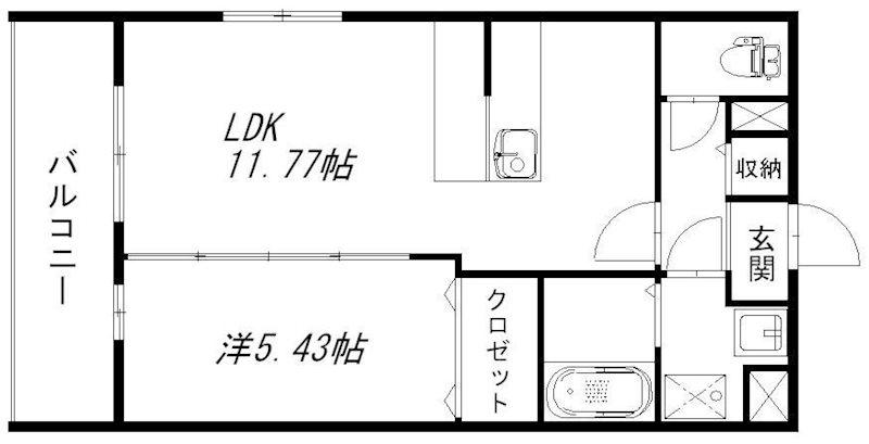 メゾンベールII(1LDK/3階)の間取り写真
