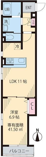 エクウス・アグラム(1LDK/1階)の間取り写真