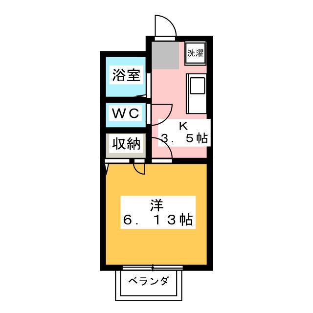 サマックスAOKI B(1K/2階)の間取り写真