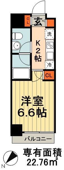 SEASCAPE千葉みなと(1K/12階)の間取り写真
