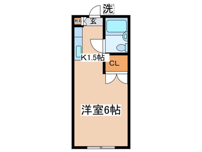 コーポ入江A(1K/2階)の間取り写真
