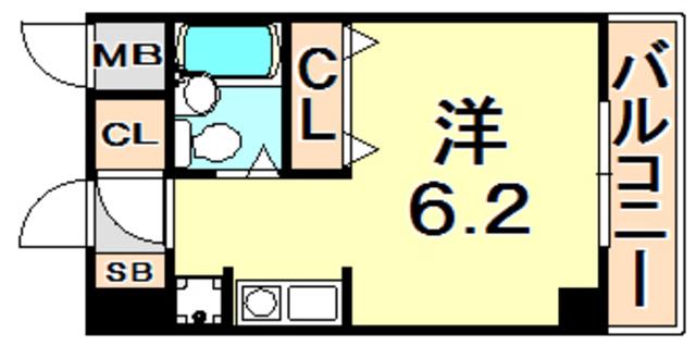 オーク&パートナーズビル(ワンルーム/4階)の間取り写真