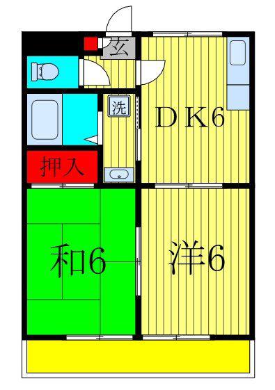 カーソルサヴァリンナ(2DK/3階)の間取り写真