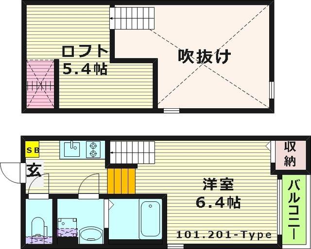 地下鉄今里筋線 鴫野駅 徒歩8分 2階建 築11年(ワンルーム/1階)の間取り写真