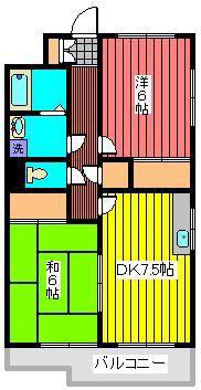 ビラ・クレール(2DK/3階)の間取り写真
