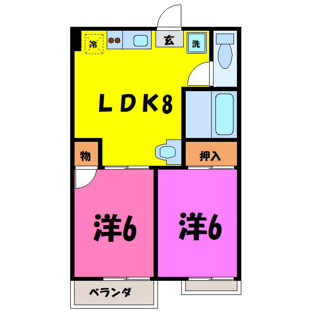 パークハイツ101(2LDK/1階)の間取り写真